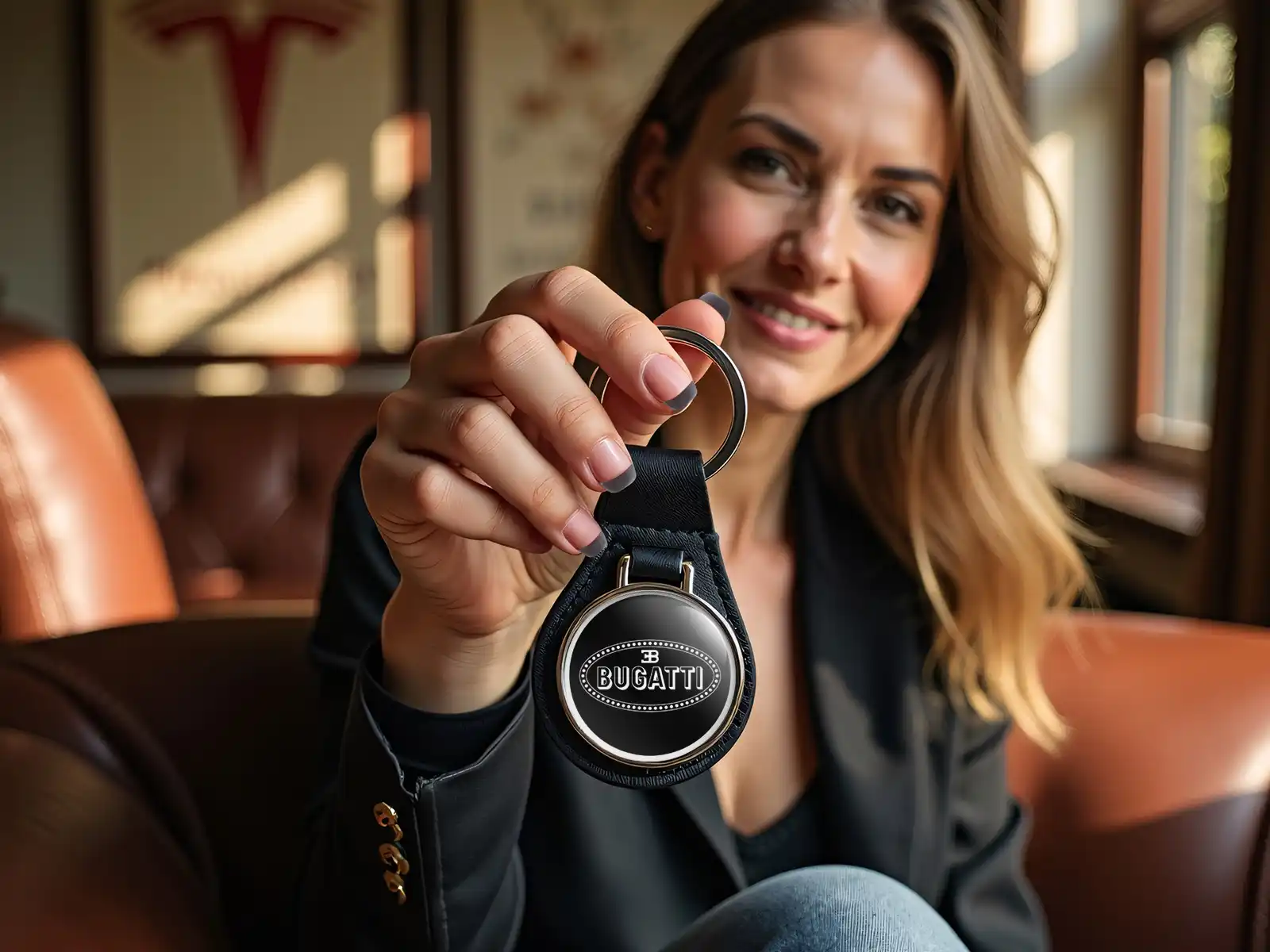 Bugatti Maß-Acryl Schlüsselanhänger Top Sportlich Design